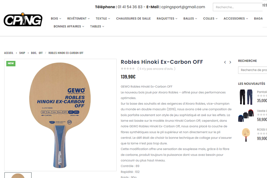 CPing ecommerce table tennis specialist