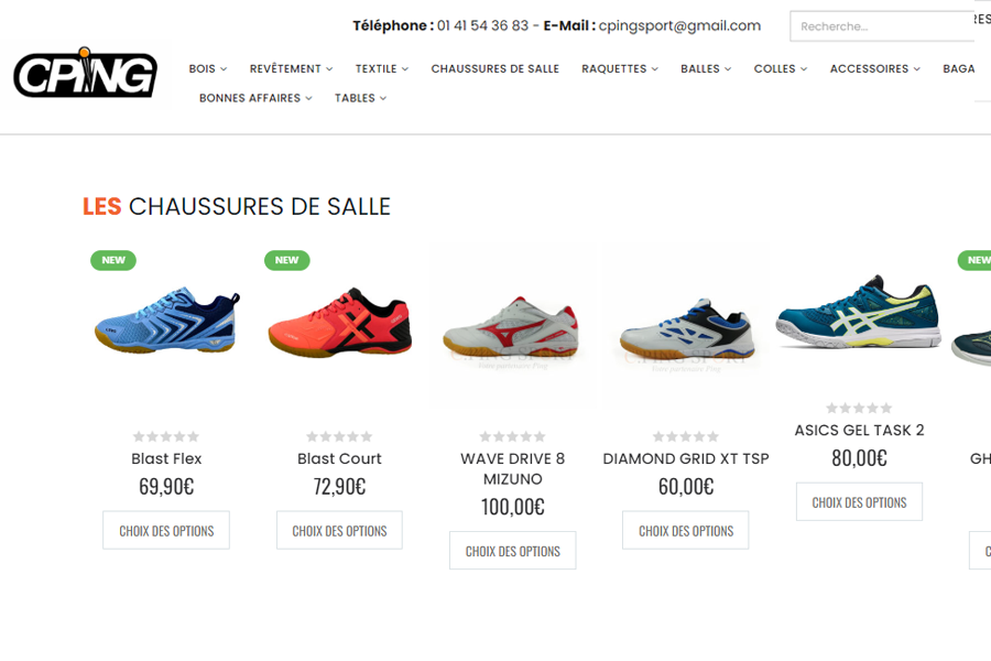 CPing ecommerce table tennis specialist