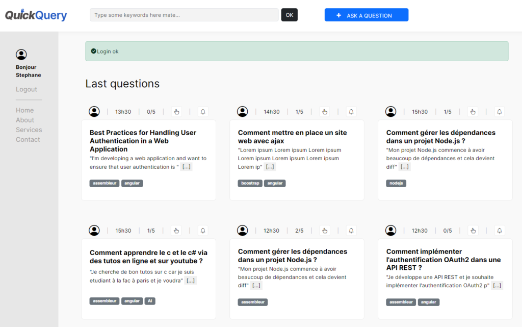 homepage module in quickquery
